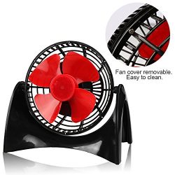 D-FantiX DF-200 USB Desk Fan Quiet, Small Table Fan USB Powered Personal Desktop Fan for Home, Office Black