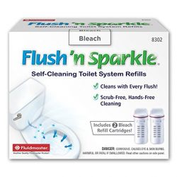 Fluidmaster Flush 'n Sparkle Automatic Toilet Bowl Cleaning System Refills, Bleach 2-Pack