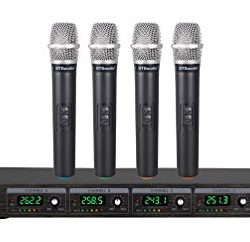 GTD Audio VHF Wireless Microphone System with 4 Hand held mics
