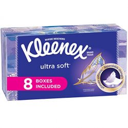Kleenex Ultra Soft Facial Tissues, Flat Box, 130 Tissues per Flat Box, 8 Packs