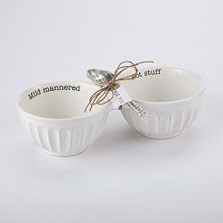 Mud Pie Salsa Double Dip Set, White