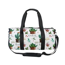 ALAZA Summer Cactus Watercolor Travel Duffel Bag Sport Gym Luggage Bag for Men Women