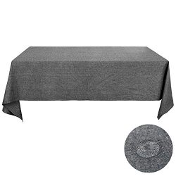 Deconovo Linen Tablecloth 60 x 144-Inch Rectangular Recycle Cotton Tablecloth Used Black