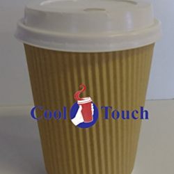 Cool Touch - Rippled Pre Sleeved Hot Cold Coffee Drink Cups (40, 12oz Cups & Lids)