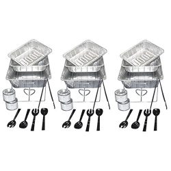 Party Essentials UPK-33, 33 piece Party Serving Kit Includes Chafing Kits and Serving Utensils for all types of parties and events including Birthday, Holiday, Wedding, and Graduation