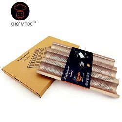 Chef Made 3 Non-stick Perforated Baguette Pan French Bread Pan Wave Loaf Bake Mold, Golden