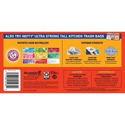 Hefty Gripper Trash/Garbage Bags (Odor Control, Kitchen Drawstring, 13 Gallon, 80 Count)