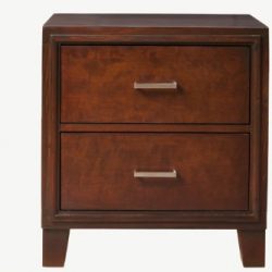 Furniture of America Parlin 2-Drawer Nightstand/Bedside Table, Brown Cherry