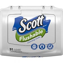 Scott Flushable Cleansing Cloths, Tub, 51 Count
