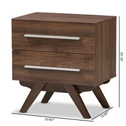 Baxton Studio Audhild 2-Drawer Nightstand, Regular