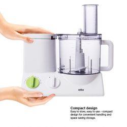Braun 12 Cup Food Processor Ultra Quiet Powerful motor, includes 7 Attachment Blades + Chopper and Citrus Juicer , Made in Europe with German Engineering