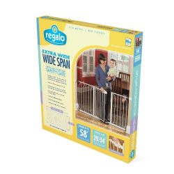 Regalo Extra WideSpan Walk Through Safety Gate, White