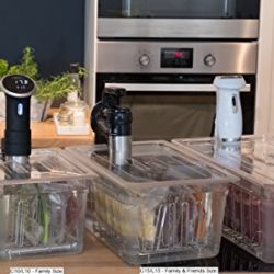 LIPAVI Sous Vide Container - Model C20 - 26 Quarts - 21 x 12.8 inch - Strong & Clear See-thought Polycarbonate - Matching L20 Rack and Tailored Lids for virtually every circulator sold separately.