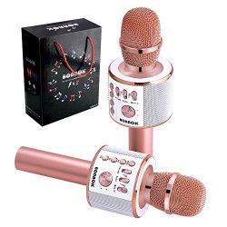 BONAOK Updated Dual Sing Wireless Bluetooth Karaoke Microphone 4 in 1 Portable Speaker Machine for Android/iPhone/iPad/Sony/PC or All Smartphone(2 pack)