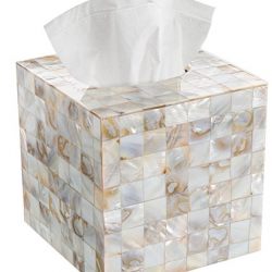 Creative Scents Square Tissue Holder – Decorative Tissue Box Cover is Finished in Beautiful Mother of Pearl Milano Collection