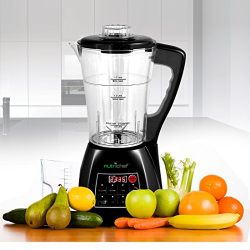 Upgraded NutriChef Pro Soup Maker & Blender | Multifunction Machine | Hot and Cold, Juicer, Soup & Smoothie Maker | Food Warmer | Healthy Food | Pulse, Steamer, 1.7L, Black