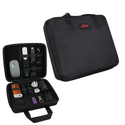 Universal Cable Organizer Electronics Accessories Hard EVA Travel Case/USB Drive Bag by Hermitshell (Large, Black)
