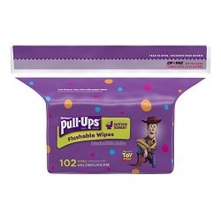 Huggies Pull-Ups Flushable Moist Wipes Refill, 102 Count (Pack of 8) (Packaging May Vary)