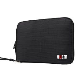 BUBM Double Layer Electronics Organizer/Travel Gadget Bag For Cables,Memory Cards,Flash Hard Drive and More,Fit For iPad Or Tablet(Up To 9.7")--Large, Black