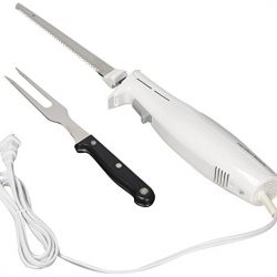 Hamilton Beach 74250 Carve 'n Set Electric Knife with Case, White