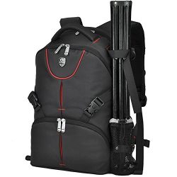 BAIGIO Camera Bag Backpacks for SLR/DSLR Digital Nikon/Canon Oxford Camera Case Photography Backpack (Black) …