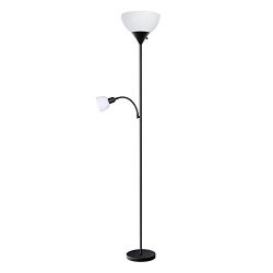 sunllipe HD002ZMH LED Floor Lamp with Reading Light-70.5 Inches Sturdy Standing 9W Energy Saving Uplight for Living Room, Dorm, Bedroom(Black)