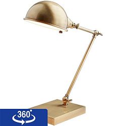 Stone & Beam Vintage Task Lamp with Bulb, 14" H, Antiqued Brass