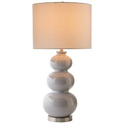 Stone & Beam 3-Sphere Ceramic Lamp W/Bulb, 28.5" H, Blue-Grey