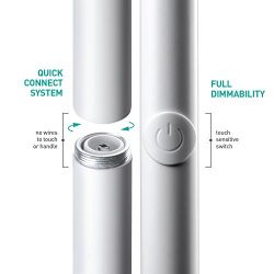 Globe Electric 12783 LED Floor Lamp Torchiere, Energy Star Certified, Dimmable Super Bright, 43W, 3000 Lumens, 1 x 43W Integrated LED, 12.99" x 12.99" x 70.9", White Satin Finish