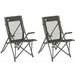 (2) COLEMAN ComfortSmart Suspension Camping Folding Chairs w/ Mesh Back & Bag