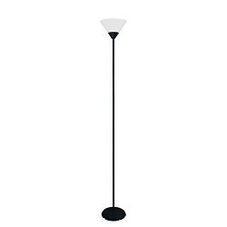 Simple Designs 1 Light Stick Torchiere Floor Lamp, Black