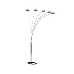 Ore International 5-Arm Arch Floor Lamp with Dimmer, Nickel