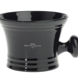Edwin Jagger Porcelain Shaving Soap Bowl With Handle, Black