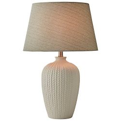 Stone & Beam Patterned Table Lamp with Bulb, 24" H, White