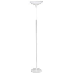 Globe Electric LED Floor Lamp Torchiere, Energy Star Certified, Dimmable Super Bright, 43W, 3000 Lumens, 1 x 43W Integrated LED, 12.99" x 12.99" x 70.9", White Satin Finish