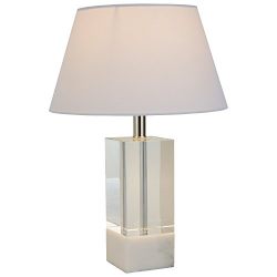 Stone & Beam Modern Crystal Table Lamp, 18" H, with Bulb, Shade