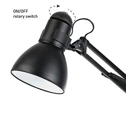 Globe Electric 35" Heavy Base Architect Spring Balanced Swing Arm Desk Lamp, Black Finish