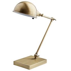 Stone & Beam Vintage Task Lamp with Bulb, 14" H, Antiqued Brass