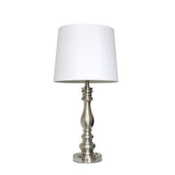 Elegant Designs Three Pack Lamp Set (2 Table Lamps, 1 Floor Lamp), Brushed Steel