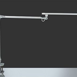Phive CL-1 LED Architect Desk Lamp/Clamp Lamp, Metal Swing Arm Dimmable Task Lamp (Touch Control, Eye-Care Technology, Memory Function, Highly Adjustable Office/Work Light) Silver
