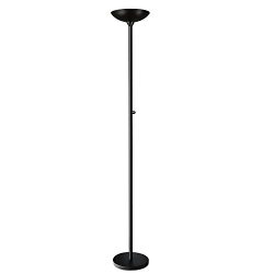 Floor Lamps, SUNLLIPE LED Torchiere Floor Lamp 24W, Dimmable Modern Tall Standing Pole Uplight Torch Floor Light for Living Room, Bedrooms, Office,Jet Black