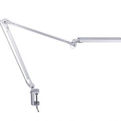 Phive Architect Lamp/LED Task Lamp with Clamp, Metal Swing Arm Desk Lamp (Eye-Care Technology, Dimmable, 6-Level Dimmer/4 Lighting Modes with Touch Control, Memory Function, Office Light) Silver