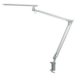 Phive CL-1 LED Architect Desk Lamp/Clamp Lamp, Metal Swing Arm Dimmable Task Lamp (Touch Control, Eye-Care Technology, Memory Function, Highly Adjustable Office/Work Light) Silver