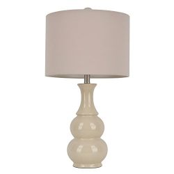 Décor Therapy 26.5" Crackle Table Lamp, Ivory