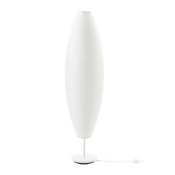 IKEA Solleftea Series Rice Paper Floor Light / Lamp ; Large Oval Shape | White | [E12, 200 Lumen Bulb Pack Sold Separately]