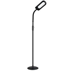 AUKEY LED Floor Lamp Dimmable with 3 Color Temperatures, Adjustable Gooseneck and Stable Base, Standing Reading Lamp for Living Room, Bedroom and Office
