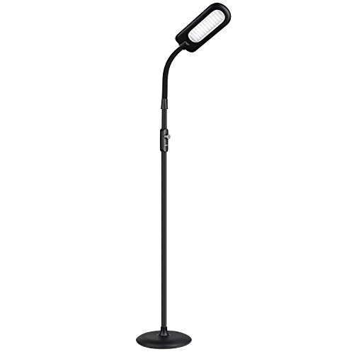 AUKEY LED Floor Lamp Dimmable with 3 Color Temperatures, Adjustable Gooseneck and Stable Base
