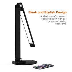 TaoTronics DL19 LED Desk Lamp with USB Charging Port, Eye- care Dimmable Lamp, 5 Color Temperatures with 5 Brightness Levels, Touch Control, Metal, Official Member of Philips EnabLED Licensing Program