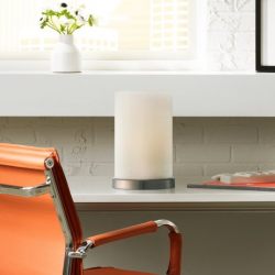 White Cylinder 10 1/2" High Accent Lamp by 360 Lighting