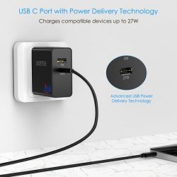 Certified 32W Dual Port USB Travel Wall Charger Foldable Plug for iPhone X/8/7,Google Pixel 2, LG G6,Huawei Mate 10,Samsung S8/S8 Plus/Note 8